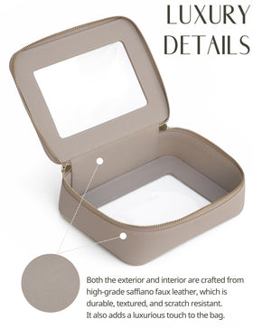 Popvibe Clear Makeup Bag in a travel setting