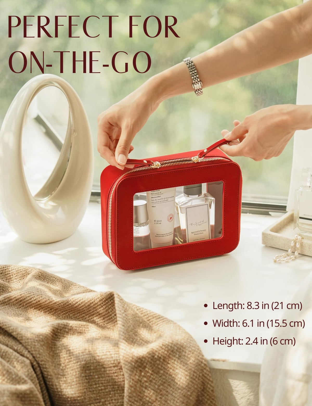 Popvibe Clear Makeup Bag interior view