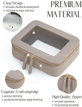 Popvibe Clear Makeup Bag interior view showing compartments