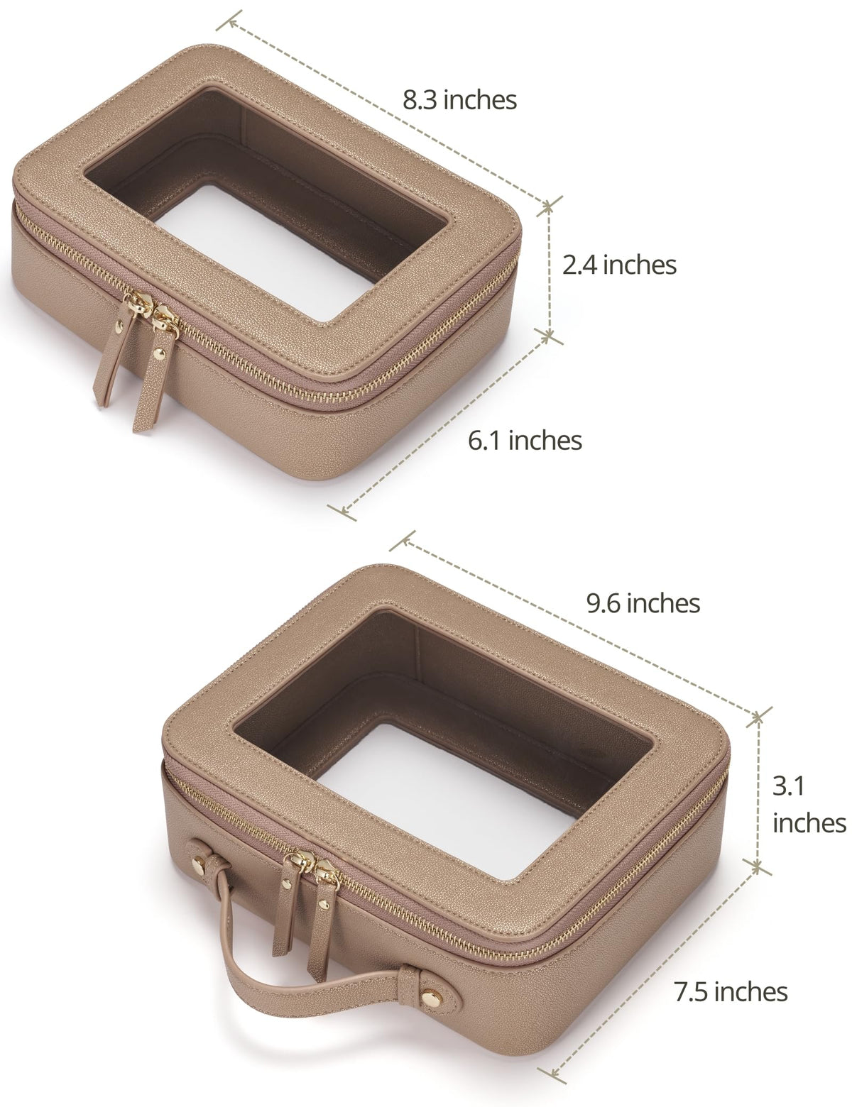 Popvibe Clear Makeup Bag interior view showing organization
