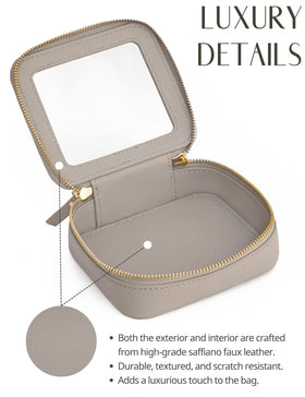 Popvibe Clear Makeup Bag lifestyle scene on vanity