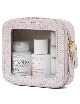 Popvibe Clear Makeup Bag light pink front view