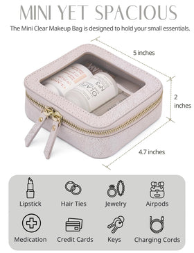 Popvibe Clear Makeup Bag light pink side view