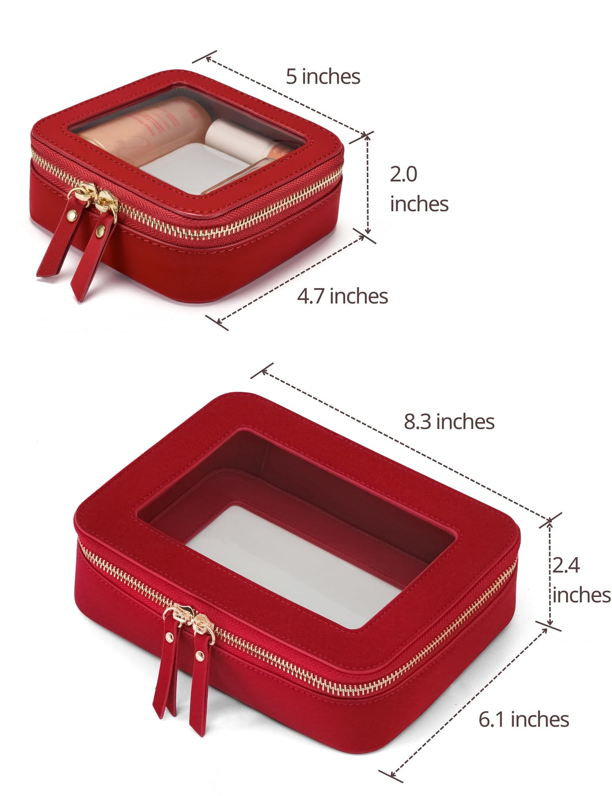 Popvibe Clear Makeup Bag medium size front view