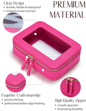 Popvibe Clear Makeup Bag medium size measuring 21cm x 15.5cm