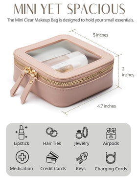 Popvibe Clear Makeup Bag Mini size with beauty products inside