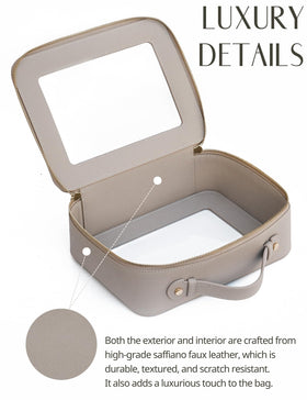 Popvibe Clear Makeup Bag packed with skincare products