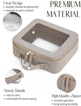 Popvibe Clear Makeup Bag Set medium size measuring 8.3'' x 6.1''