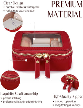 Popvibe Clear Makeup Bag set on a travel vanity