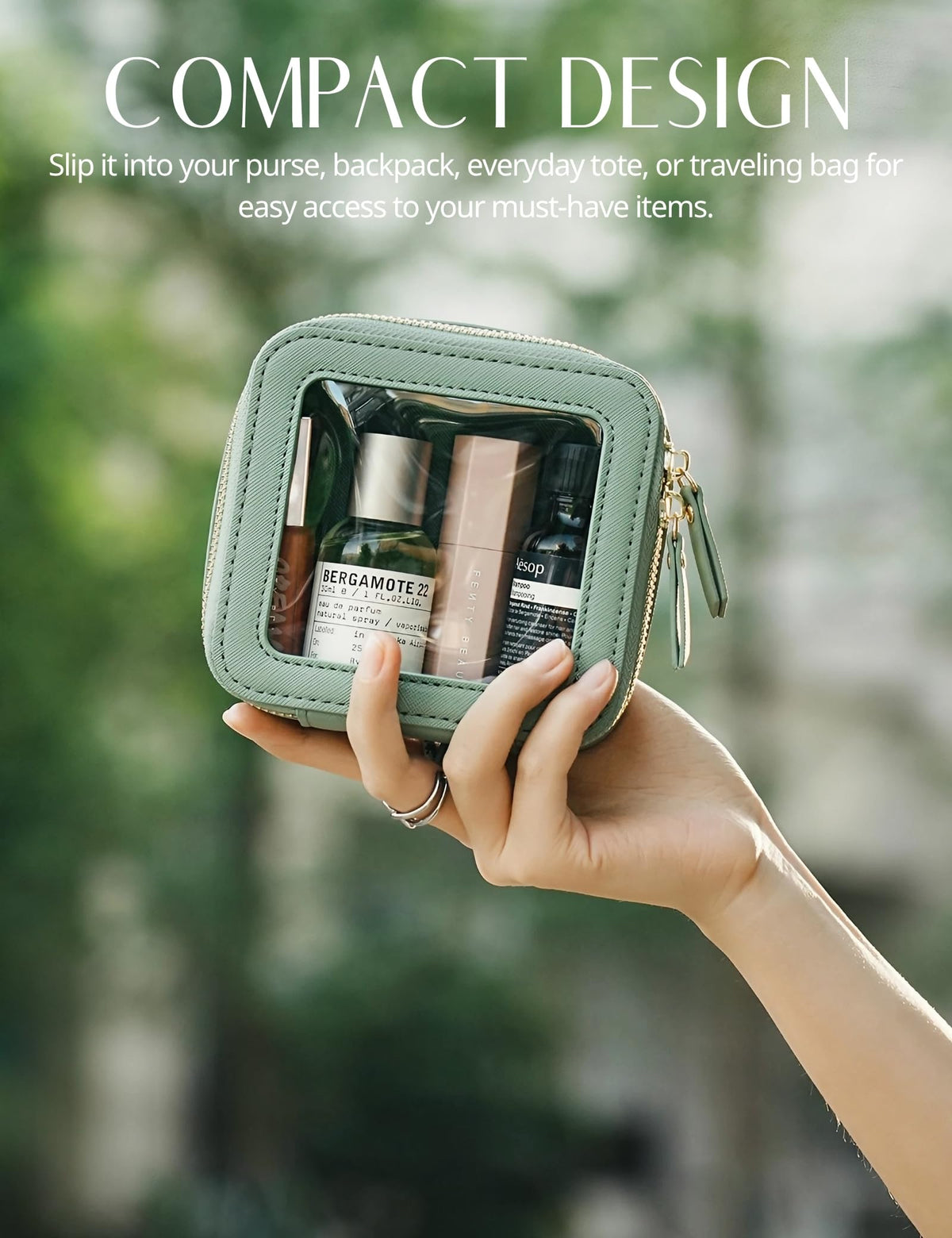 Popvibe Clear Makeup Bag set with jewelry and accessories