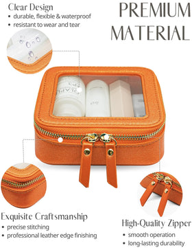 Popvibe Clear Makeup Bag showing zipper and light gold hardware