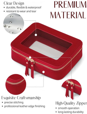 Popvibe Clear Makeup Bag showing zipper detail