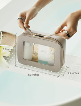 Popvibe Clear Makeup Bag side view highlighting size