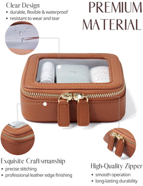 Popvibe Clear Makeup Bag side view showcasing clear material