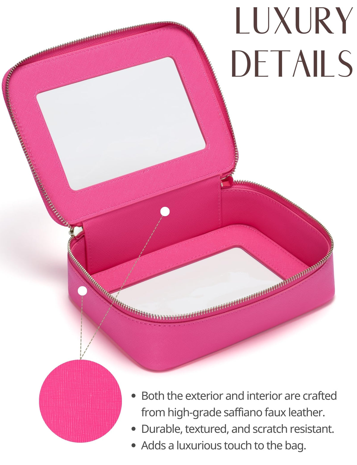 Popvibe Clear Makeup Bag side view showing compact size