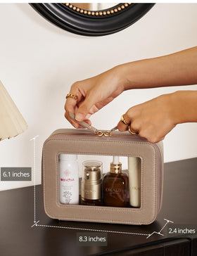 Popvibe Clear Makeup Bag side view with compact size