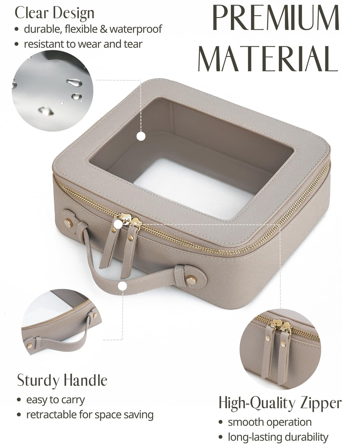 Popvibe Clear Makeup Bag spacious interior with cosmetics