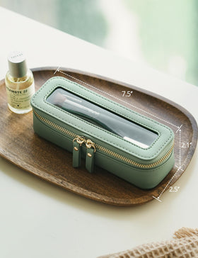 Popvibe Clear Makeup Bag with light gold accents