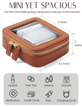 Popvibe Clear Makeup Bag with light gold hardware