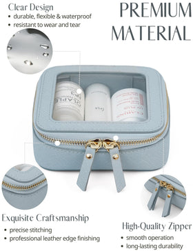 Popvibe Clear Makeup Bag with light gold hardware