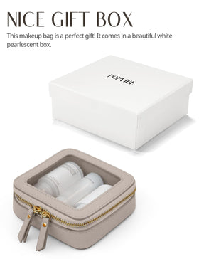 Popvibe Clear Makeup Bag with lip balms and hair ties