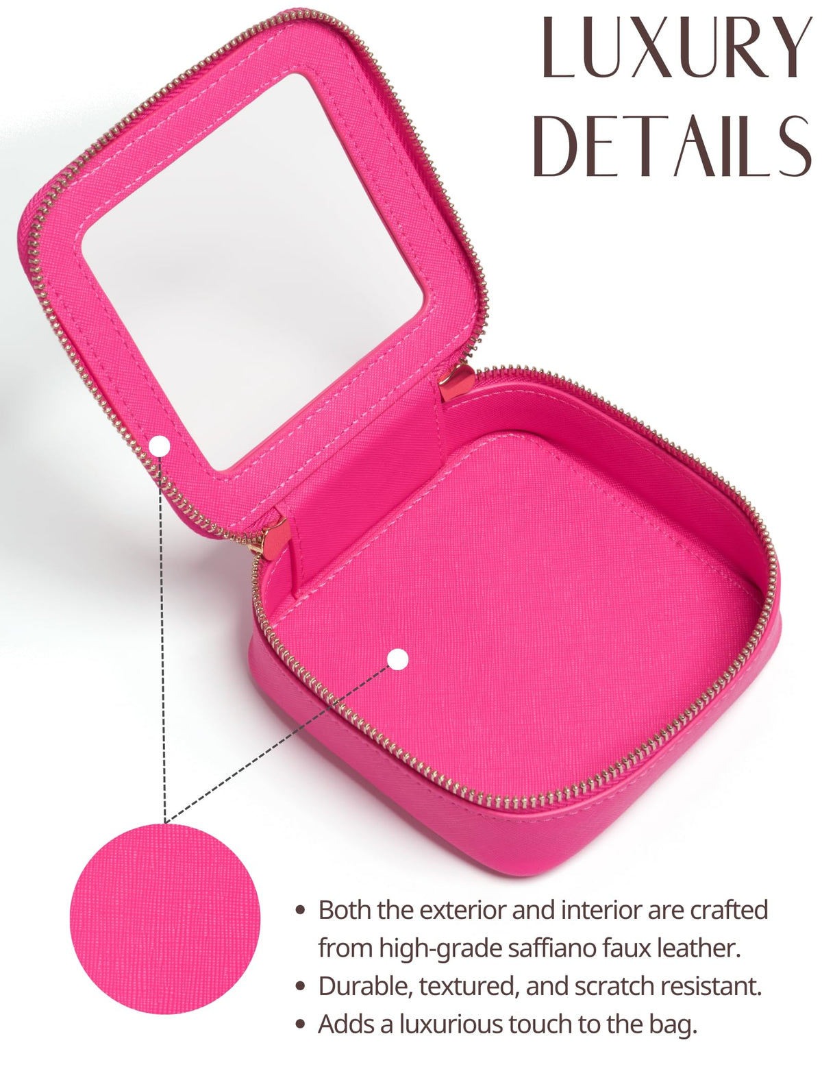 Popvibe Clear Makeup Case Mini Bag with cosmetics inside