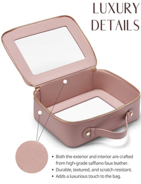 Popvibe Clear Makeup Case Set with light gold hardware