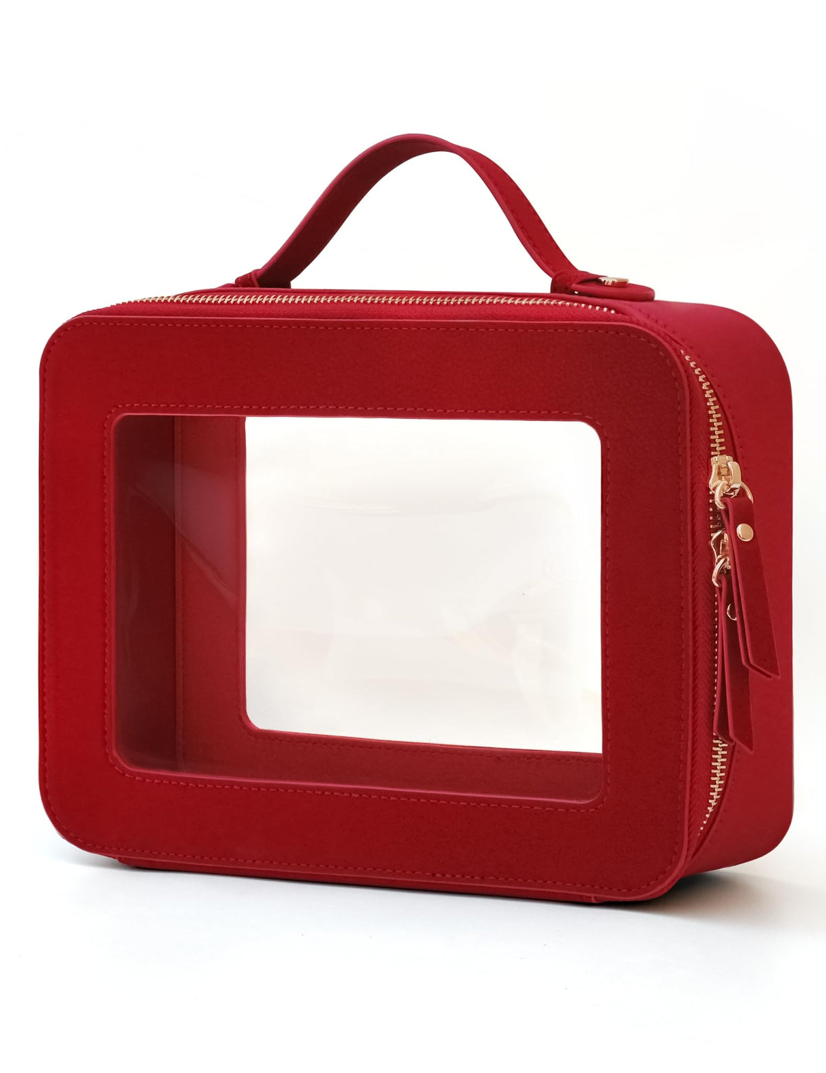 Popvibe Clear Toiletry Bag Set, medium and large sizes in red