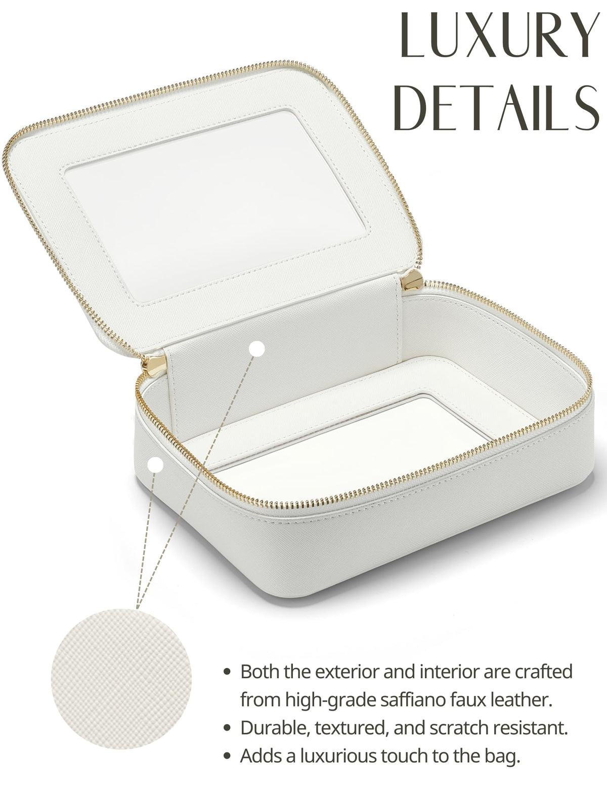 Popvibe Clear Toiletry Bag used for organizing jewelry