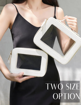 Popvibe Clear Toiletry Bag used for tech accessories
