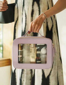 Popvibe clear toiletry bag with jewelry and tech accessories