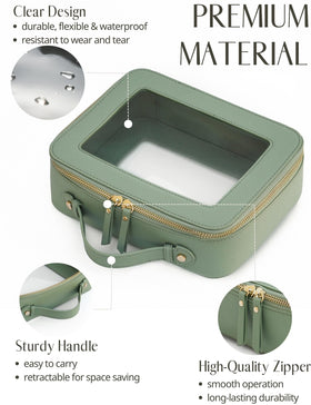 Popvibe Clear Toiletry Bag with light gold hardware