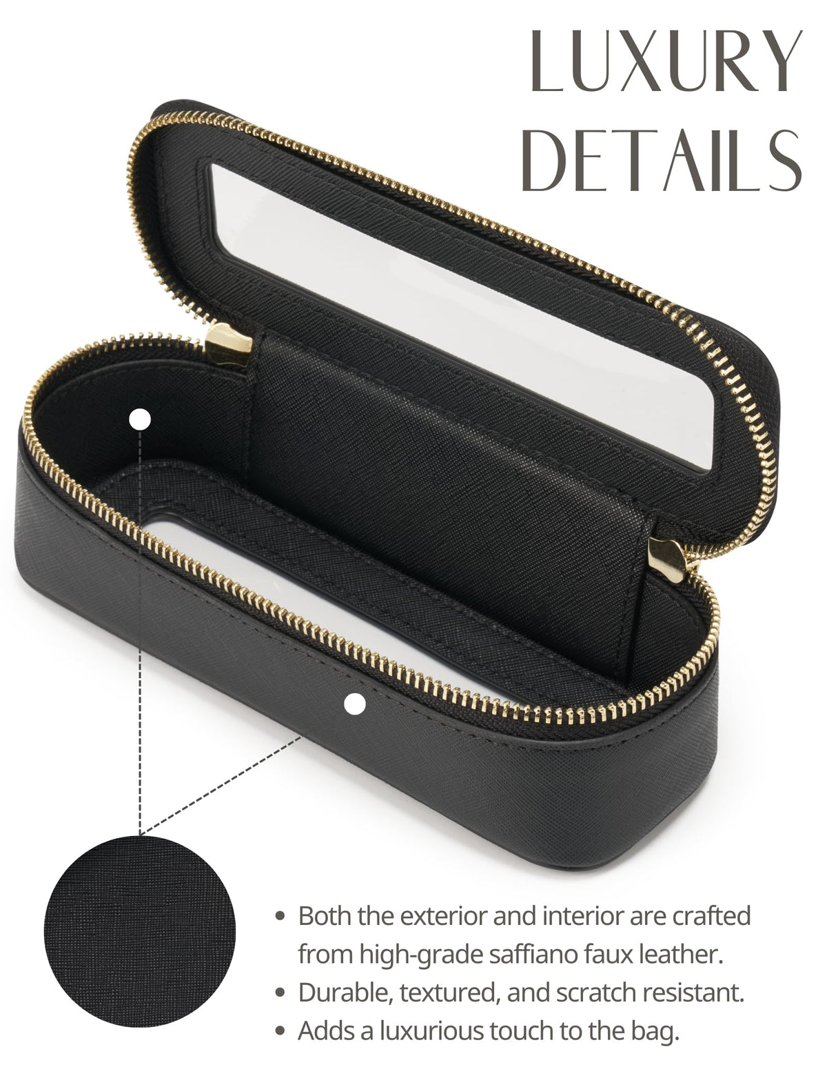 Popvibe Makeup Brush Case open showing interior