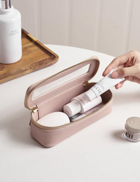 Popvibe Makeup Brush Travel Case showing inside storage compartment