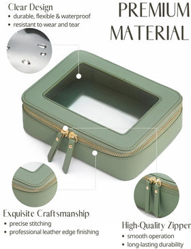 Popvibe medium makeup bag showing clear design and zipper