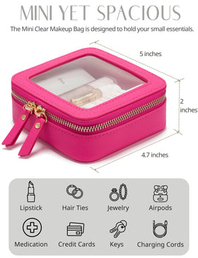 Popvibe Mini Makeup Bag side view with essentials inside