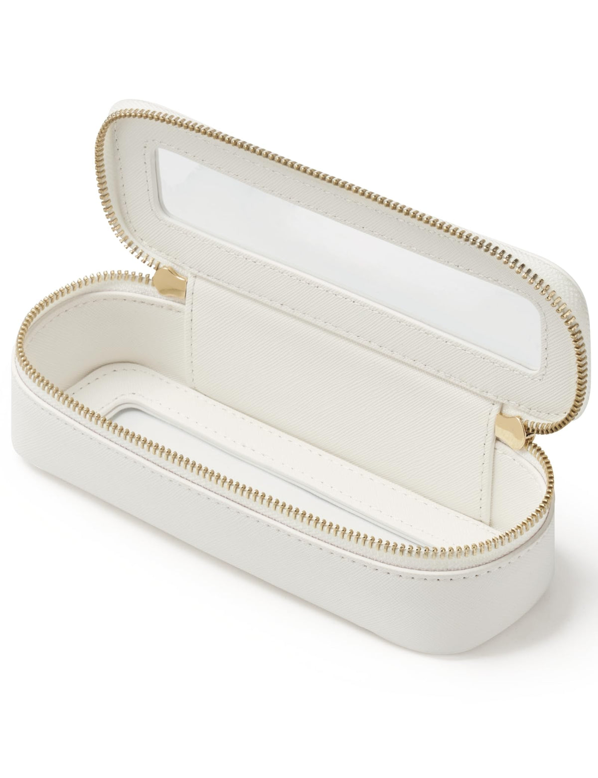Popvibe Slim Makeup Brush Bag clear front view