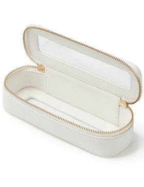 Popvibe Slim Makeup Brush Bag clear front view