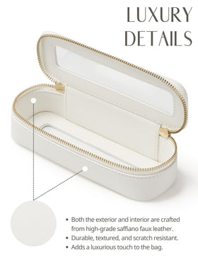 Popvibe Slim Makeup Brush Bag dimensions displayed