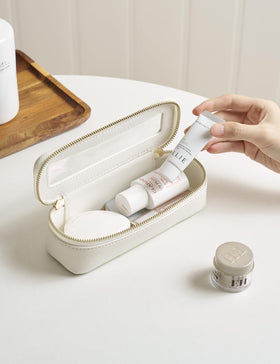 Popvibe Slim Makeup Brush Bag side view with zipper
