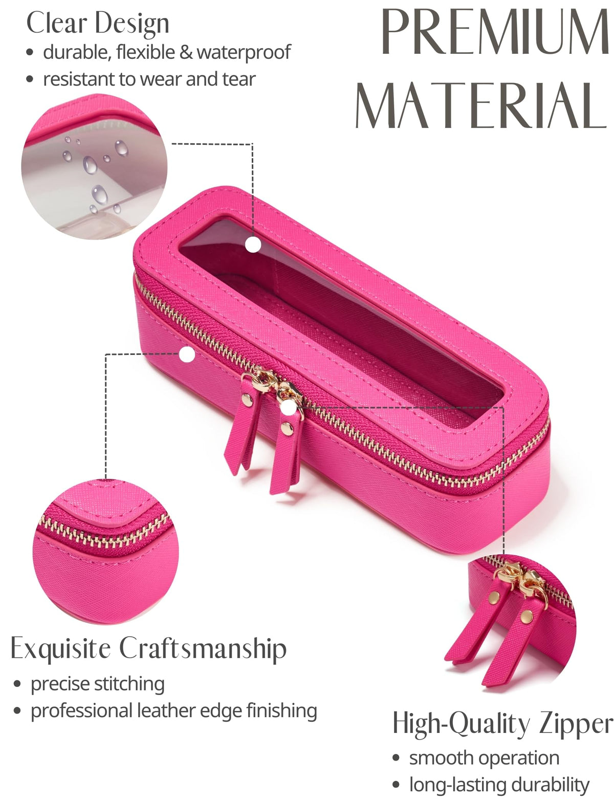 Popvibe Slim Makeup Brush Bag with open zipper
