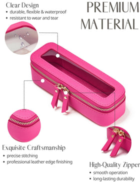 Popvibe Slim Makeup Brush Bag with open zipper