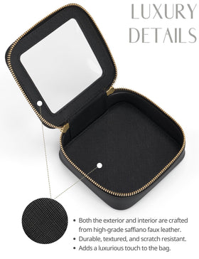 Popvibe Small Clear Makeup Bag dimensions with a ruler