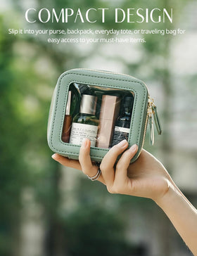 Popvibe Small Clear Makeup Bag green in a purse