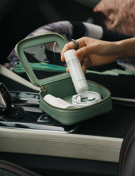 Popvibe Small Clear Makeup Bag green with accessories