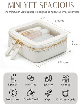Popvibe Small Clear Makeup Bag in a purse for easy access