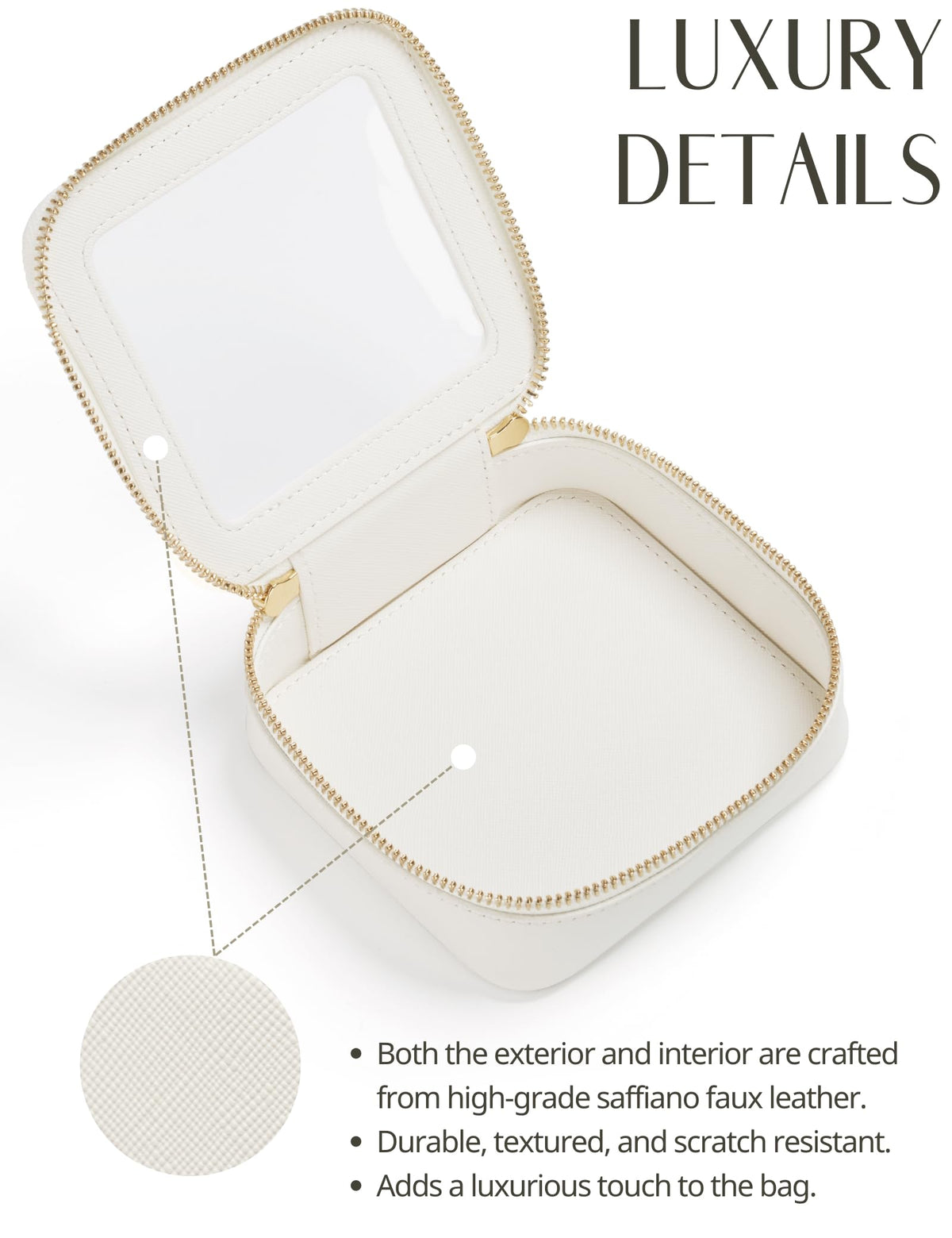 Popvibe Small Clear Makeup Bag in a travel bag