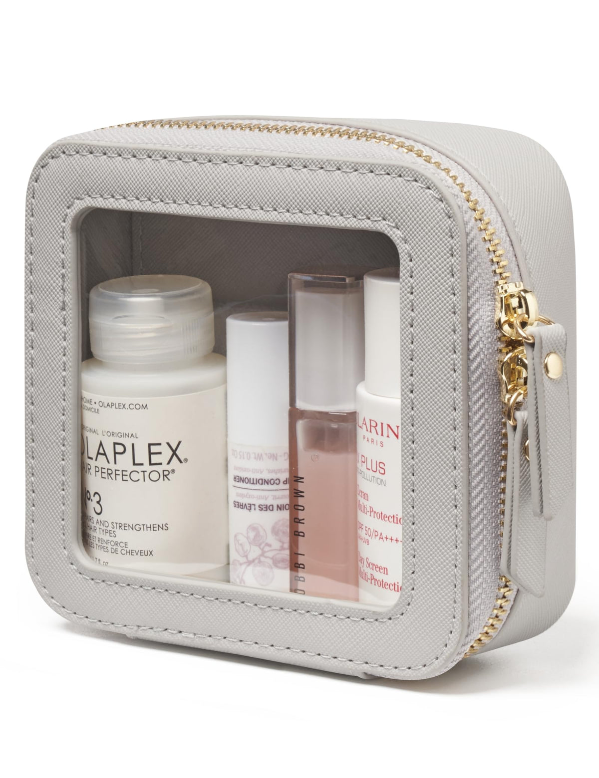 Popvibe Small Cosmetic Bag clear front view with zipper
