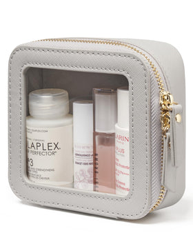 Popvibe Small Cosmetic Bag clear front view with zipper