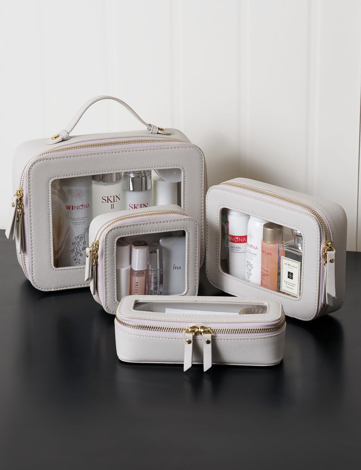 Popvibe Small Cosmetic Bag in a backpack for easy access